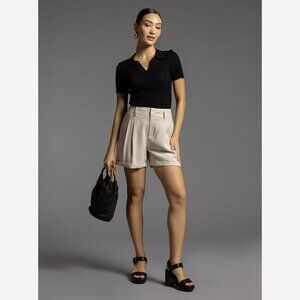 The Beverly Polo Top – Open Collar Knit with Short Sleeves